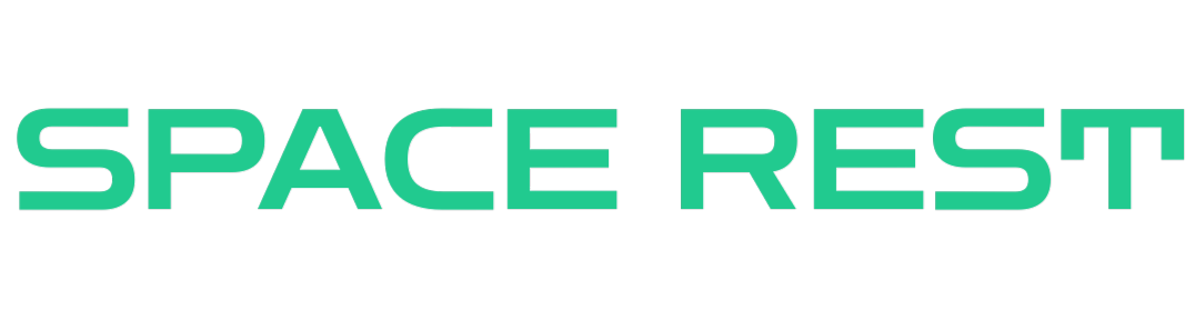 Green 'SPACE REST' logo on a white background