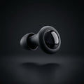 earplug closeup on dark background